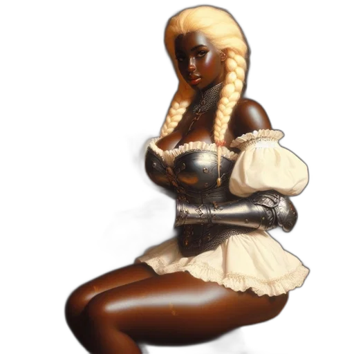 dress, robot, staff, hair transparent PNG cut-out