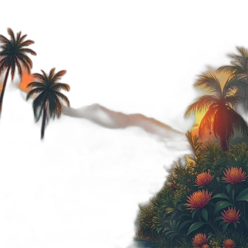 tree, flower, hair, crown transparent PNG cut-out