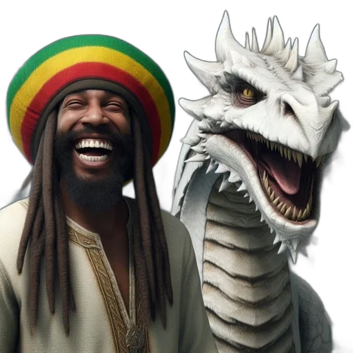 dragon, animal, man, white transparent PNG cut-out