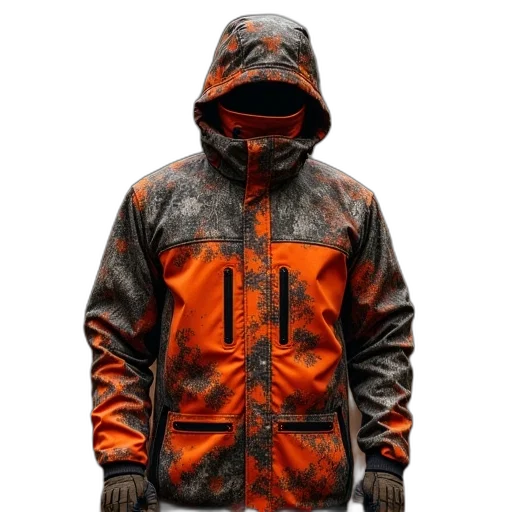 jacket, cyberpunk, 3d render, dark transparent PNG cut-out