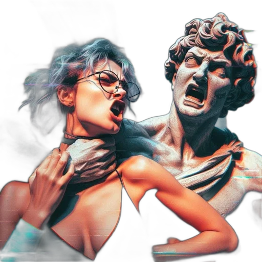 mask, concept art, comic book art, vaporwave transparent PNG cut-out