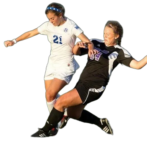 two, female, soccer, players transparent PNG cut-out