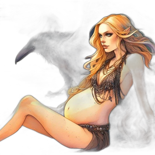 fantasy art, concept art, watercolor, photorealistic transparent PNG cut-out