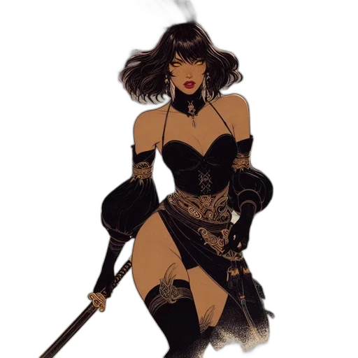 weapon, staff, sword, dress transparent PNG cut-out