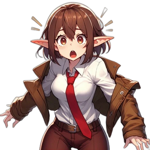 jacket, staff, weapon, creature transparent PNG cut-out