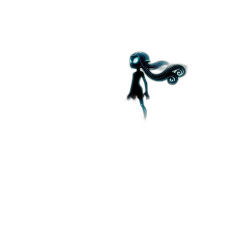 creature, robot, hair, staff transparent PNG cut-out