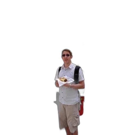 staff, food, jacket, shoes transparent PNG cut-out