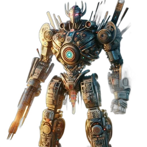 robot, weapon, staff, concept art transparent PNG cut-out