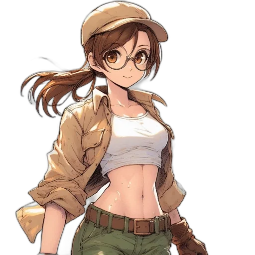 jacket, weapon, staff, hat transparent PNG cut-out