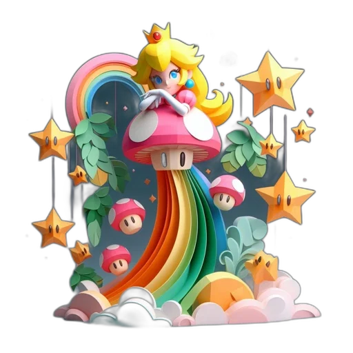 crown, staff, dragon, 3d render transparent PNG cut-out