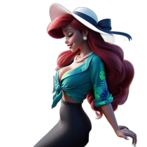 hat, dress, concept art, 3d render transparent PNG cut-out