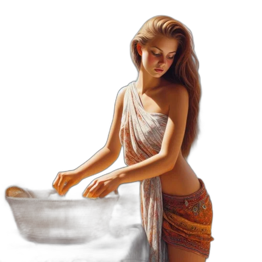 jewelry, dress, oil painting, photorealistic transparent PNG cut-out