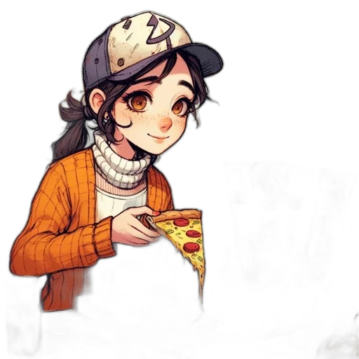 food, hat, watercolor, pixel art transparent PNG cut-out