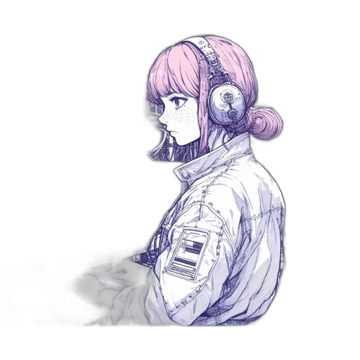 jacket, robot, staff, face transparent PNG cut-out