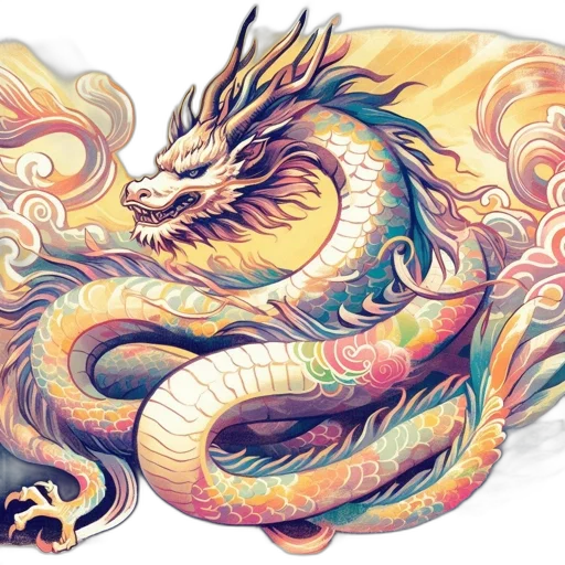 dragon, fantasy art, concept art, watercolor transparent PNG cut-out