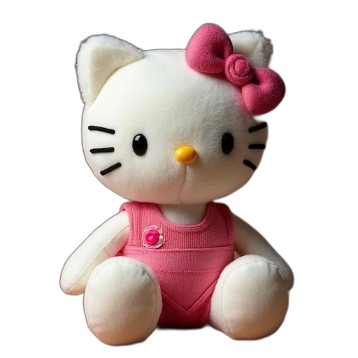 3d render, photorealistic, stuffed, hello transparent PNG cut-out