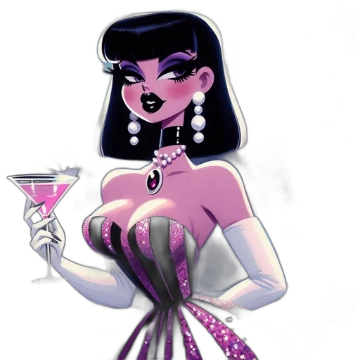 dress, jewelry, concept art, cartoon transparent PNG cut-out