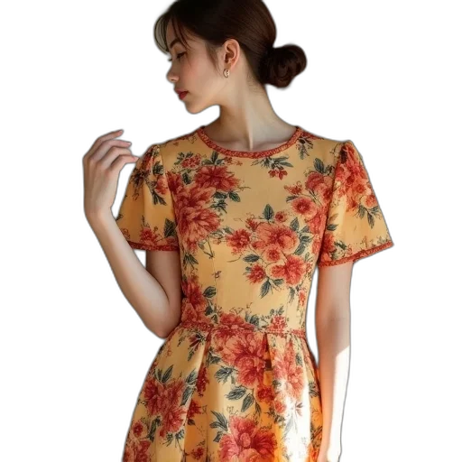 dress, flower, photorealistic, red transparent PNG cut-out