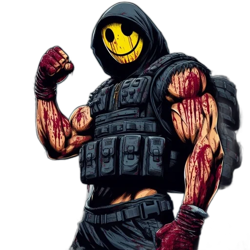 jacket, mask, comic book art, concept art transparent PNG cut-out