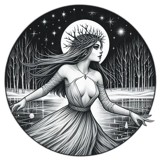 crown, dress, staff, fantasy art transparent PNG cut-out