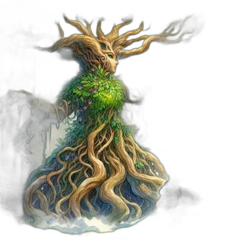 tree, creature, crown, fantasy art transparent PNG cut-out