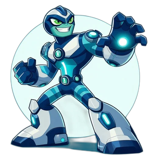 robot, concept art, 3d render, comic book art transparent PNG cut-out