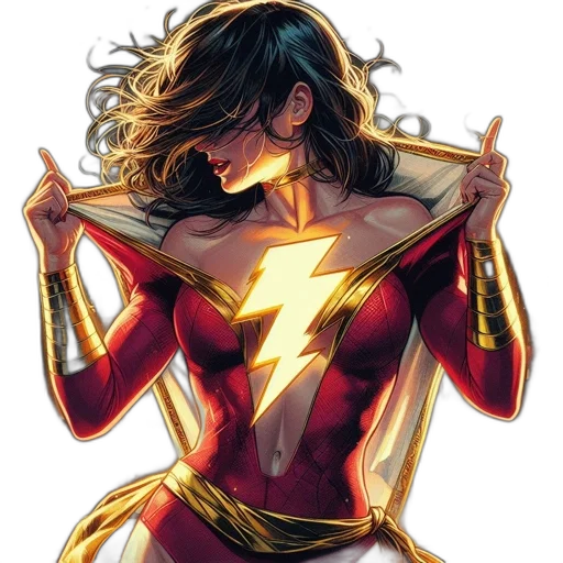 comic book art, concept art, female, superhero transparent PNG cut-out