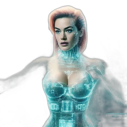 robot, dress, comic book art, concept art transparent PNG cut-out