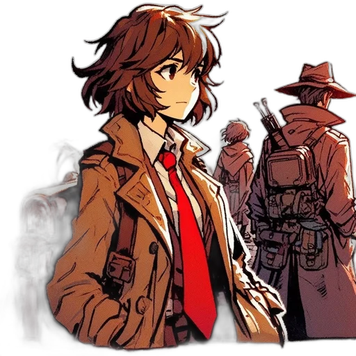 jacket, weapon, hat, staff transparent PNG cut-out