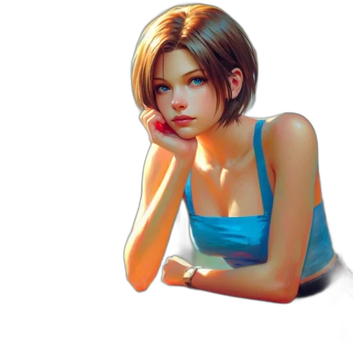 face, jewelry, dress, photorealistic transparent PNG cut-out