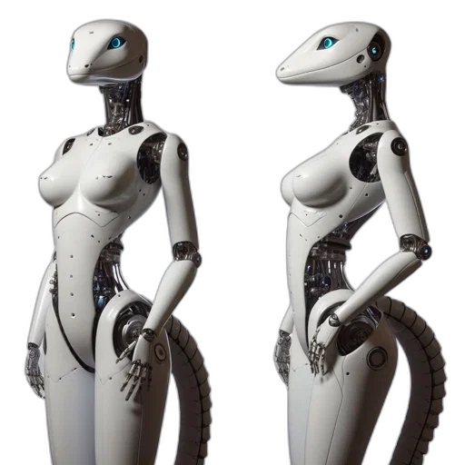 robot, dress, 3d render, concept art transparent PNG cut-out