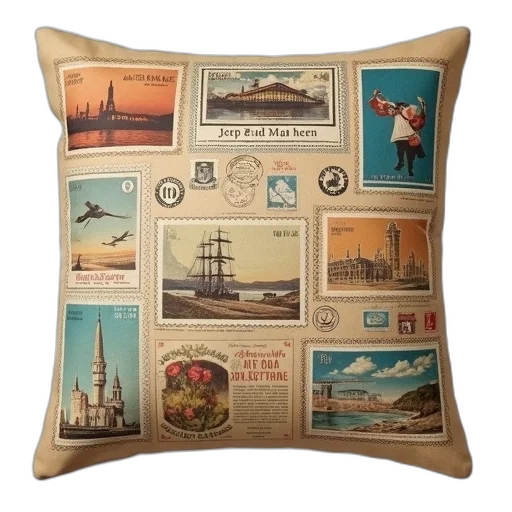beige, pillow, vintage, travel transparent PNG cut-out