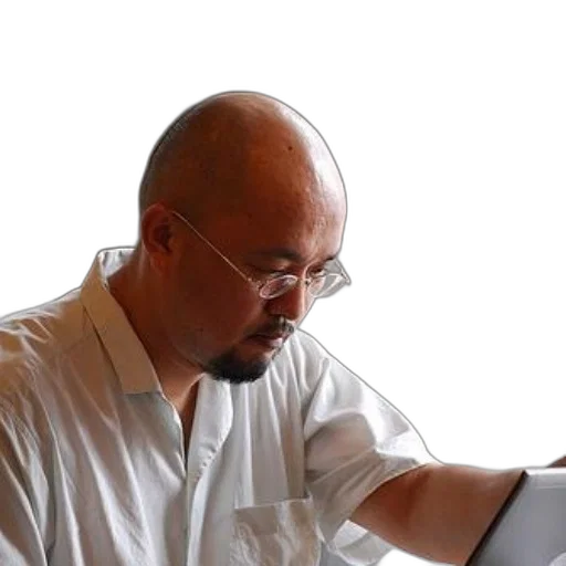 staff, photorealistic, bald, man transparent PNG cut-out