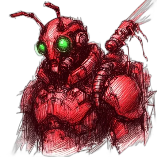 robot, weapon, concept art, pixel art transparent PNG cut-out