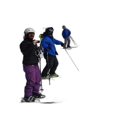 staff, snow, group, skiers transparent PNG cut-out