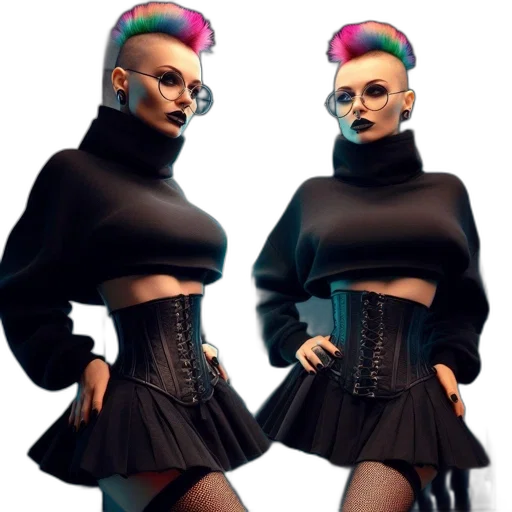 jacket, dress, cyberpunk, concept art transparent PNG cut-out