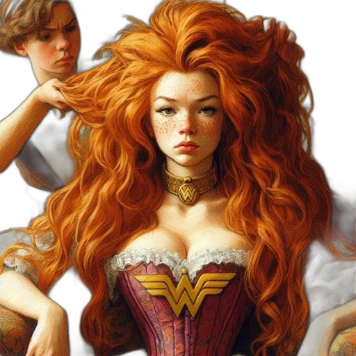 hair, comic book art, fantasy art, concept art transparent PNG cut-out