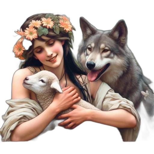 animal, fantasy art, oil painting, photorealistic transparent PNG cut-out