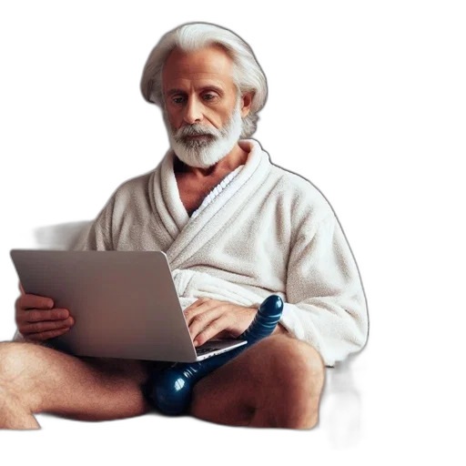 robot, staff, elderly, man transparent PNG cut-out