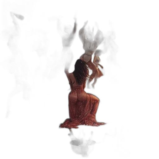 mask, dress, staff, dragon transparent PNG cut-out
