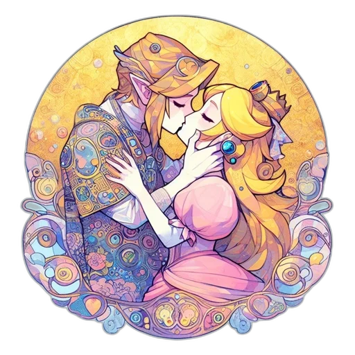 crown, dress, pixel art, watercolor transparent PNG cut-out