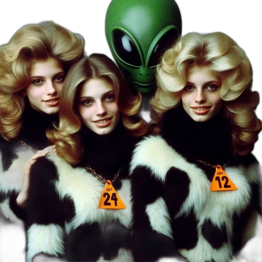 mask, outer space, three, women transparent PNG cut-out