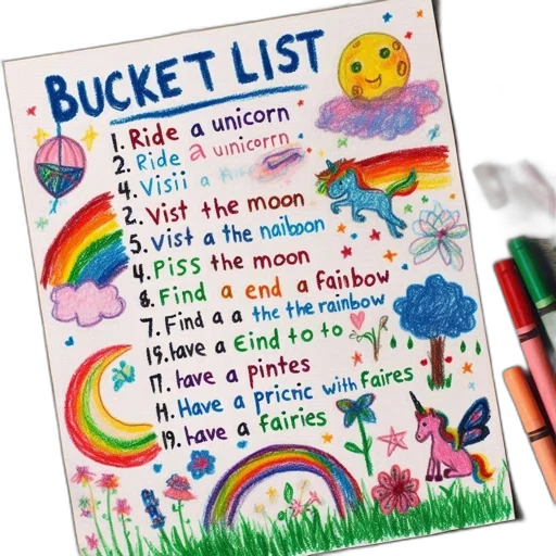 colorful, list, whimsical, tasks transparent PNG cut-out