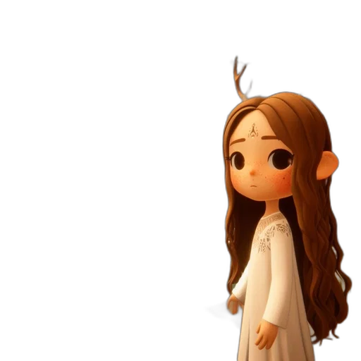 dress, staff, hair, face transparent PNG cut-out