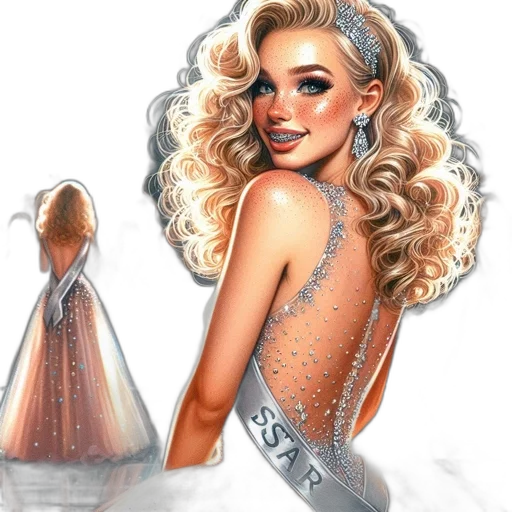dress, crown, jewelry, photorealistic transparent PNG cut-out