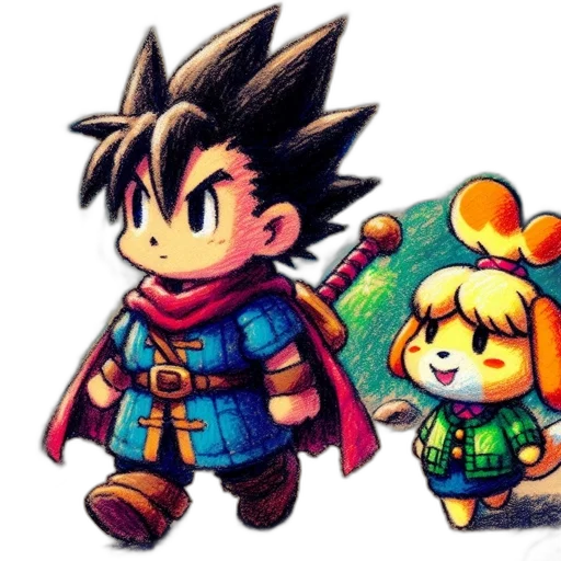 pixel art, concept art, watercolor, fantasy art transparent PNG cut-out