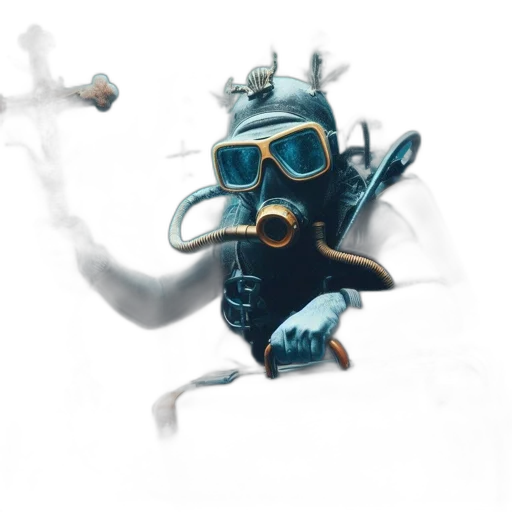 mask, robot, creature, staff transparent PNG cut-out