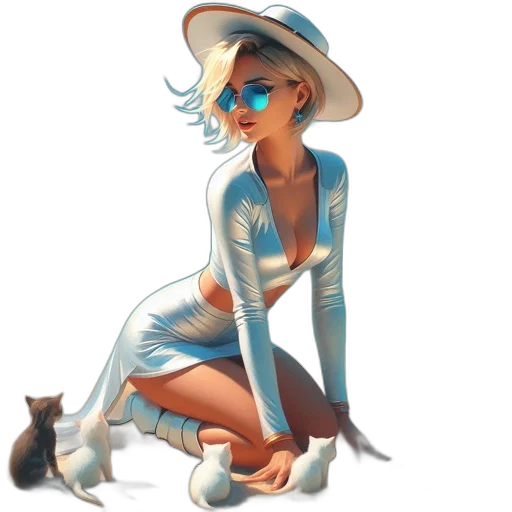 dress, hat, staff, concept art transparent PNG cut-out