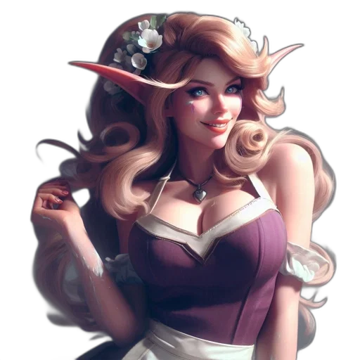 dress, crown, hat, staff transparent PNG cut-out