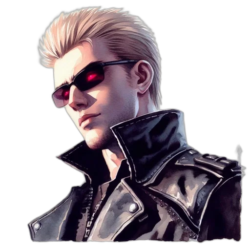 jacket, face, concept art, cyberpunk transparent PNG cut-out